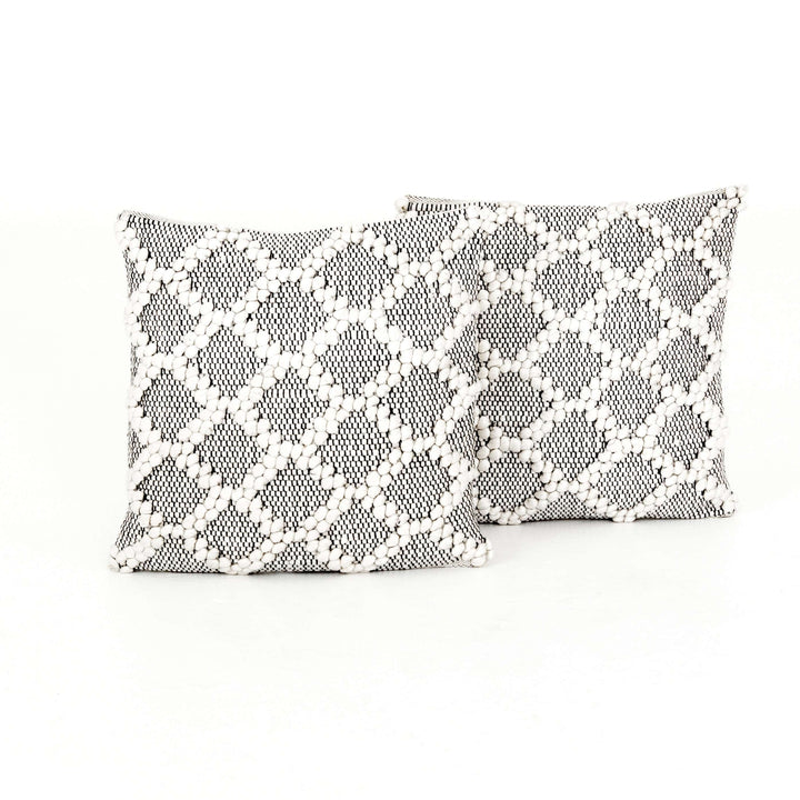 Black & Cream Diamond Pillow - Set of 2-Four Hands-FH-IWIL-285-Decor20" x 20"-1-France and Son