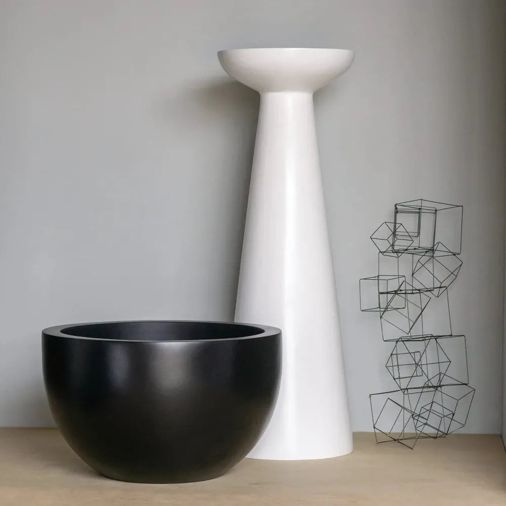 Isabella Planter-Gold Leaf Design Group-GOLDL-FG9642-16B-PlantersIsabella Planter/Black-16.25"h-2-France and Son