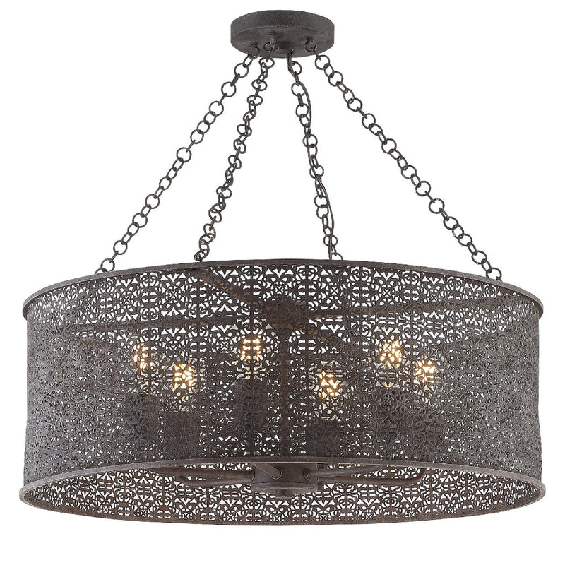 Jasmine 6 Light Chandelier-Crystorama Lighting Company-CRYSTO-JAS-A5016-FB-Chandeliers-2-France and Son
