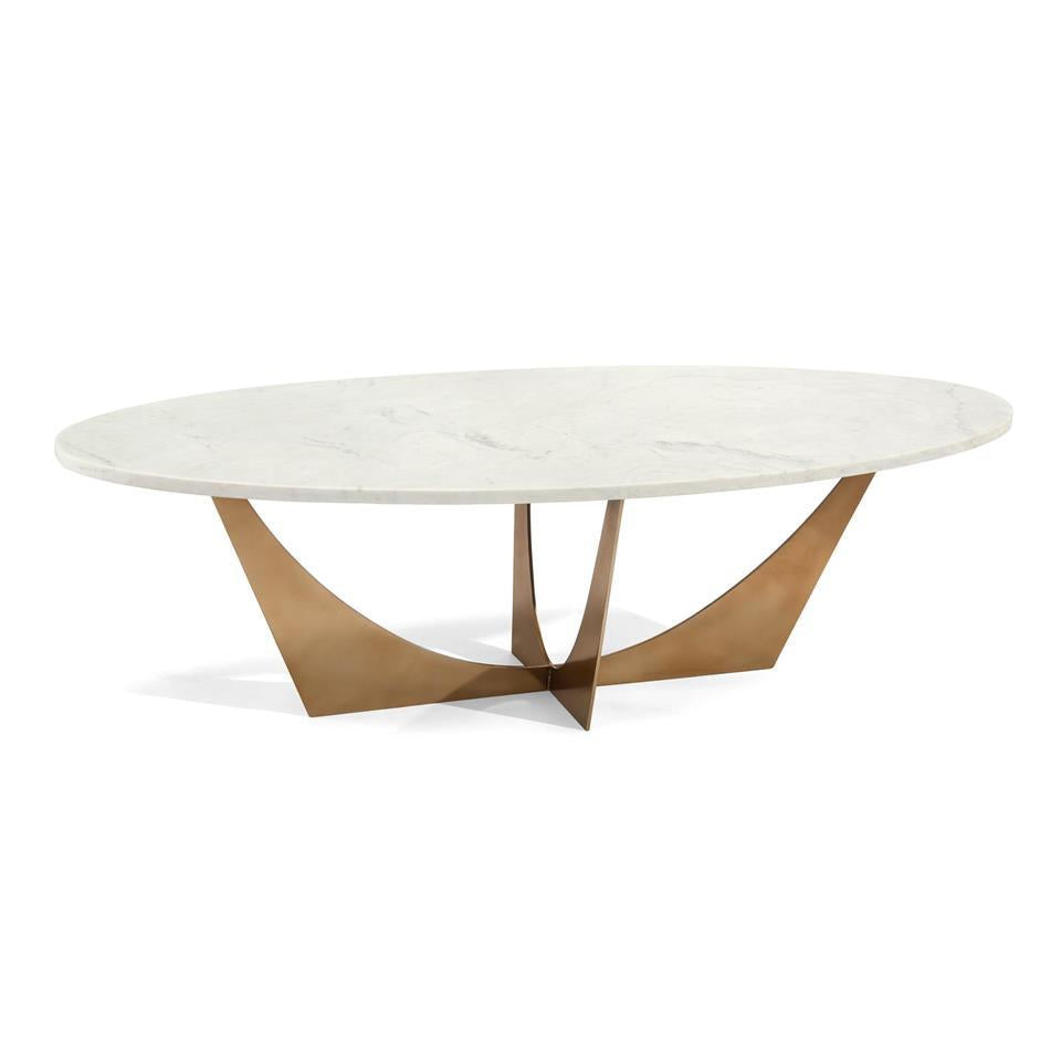 Marble and Brass Cocktail Table-John Richard-JR-JFD-0098-Coffee Tables-1-France and Son