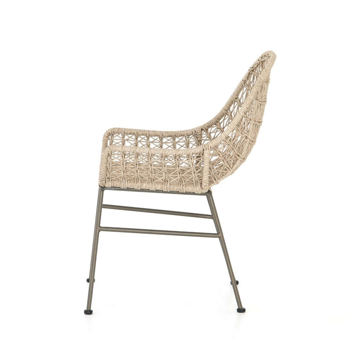 Bandera Outdoor Woven Dining Chair-Four Hands-FH-JLAN-130-Outdoor Dining ChairsDistressed Grey-Without Cushion-10-France and Son