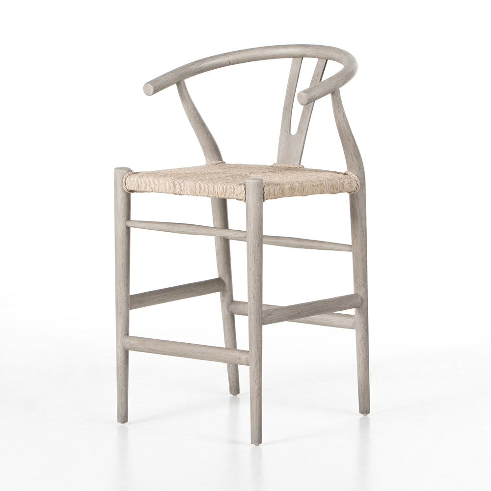 Muestra Bar + Counter Stool-Four Hands-FH-106917-009-Bar StoolsCounter-Weathered Grey Teak-18-France and Son