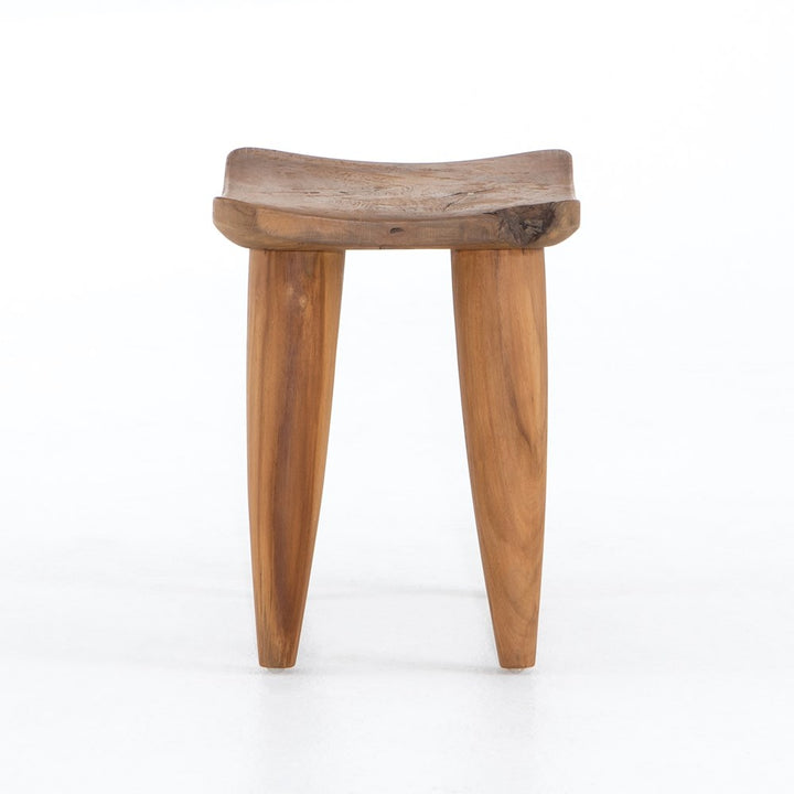 Zuri Outdoor Stool-Four Hands-FH-JLAN-242-Stools & OttomansAged Natural Teak-5-France and Son