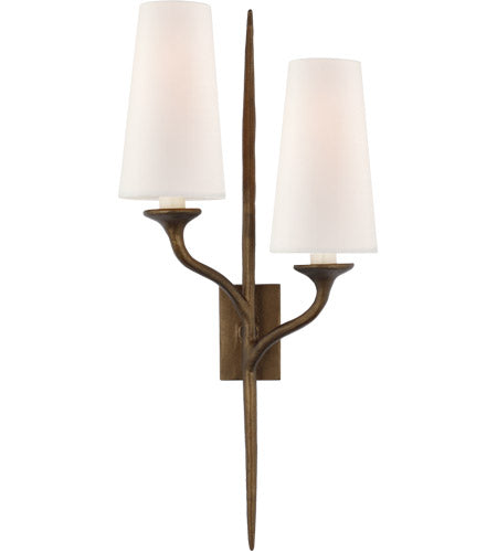 Ivy Double Left Sconce-Visual Comfort-VISUAL-JN 2076ABL-L-Wall LightingAntique Bronze Leaf-4-France and Son