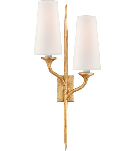 Ivy Double Left Sconce-Visual Comfort-VISUAL-JN 2076AGL-L-Wall LightingAntique Gold Leaf-3-France and Son