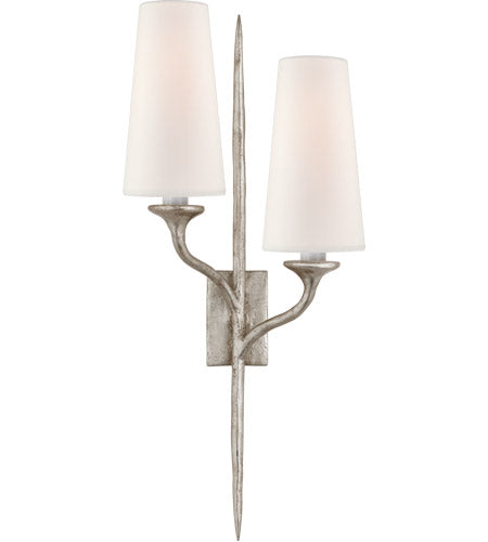 Ivy Double Left Sconce-Visual Comfort-VISUAL- JN 2076BSL-L-Wall LightingBurnished Silver Leaf-2-France and Son