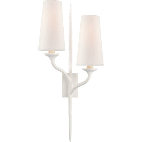Ivy Double Left Sconce-Visual Comfort-VISUAL-JN 2076PW-L-Wall LightingPlaster White-1-France and Son