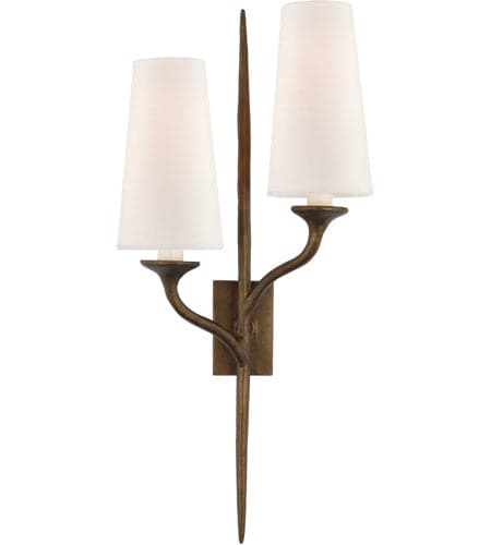 Ivy Double Right Sconce-Visual Comfort-VISUAL-JN 2077ABL-L-Wall LightingAntique Bronze Leaf-4-France and Son