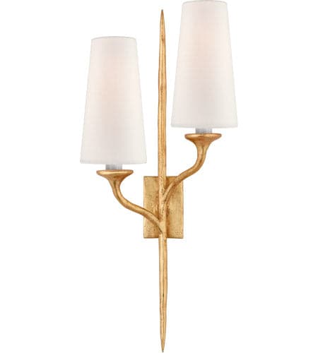 Ivy Double Right Sconce-Visual Comfort-VISUAL-JN 2077AGL-L-Wall LightingAntique Gold Leaf-3-France and Son