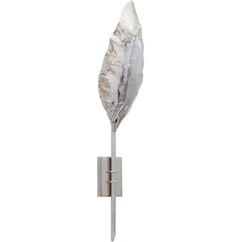 Delilah Single Pierced Leaf Sconce-Visual Comfort-VISUAL- JN 2517PN-Wall LightingPolished Nickel-1-France and Son