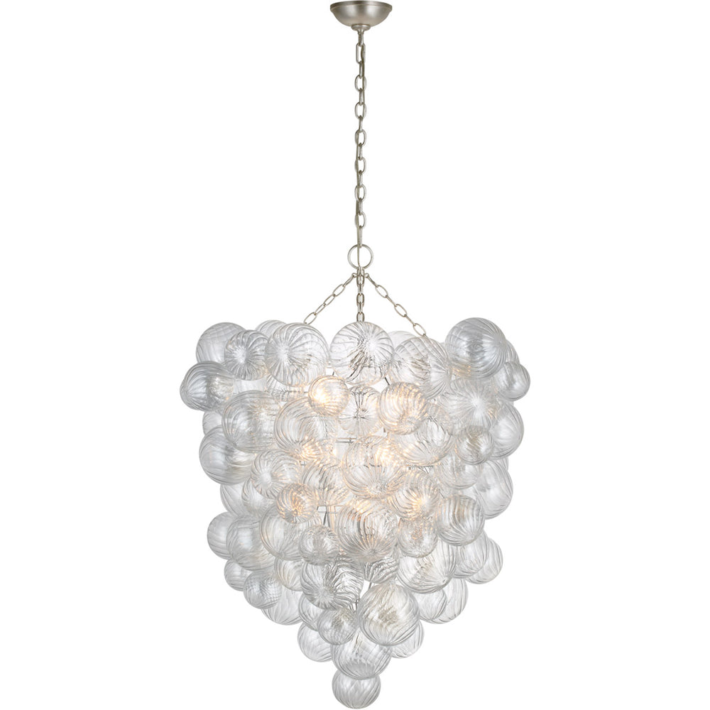 Titon Grande Entry Chandelier-Visual Comfort-VISUAL-JN 5114BSL-CG-ChandeliersSilver Leaf-2-France and Son