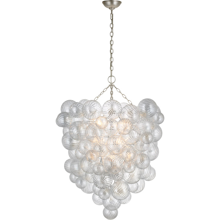 Titon Grande Entry Chandelier-Visual Comfort-VISUAL-JN 5114BSL-CG-ChandeliersSilver Leaf-2-France and Son