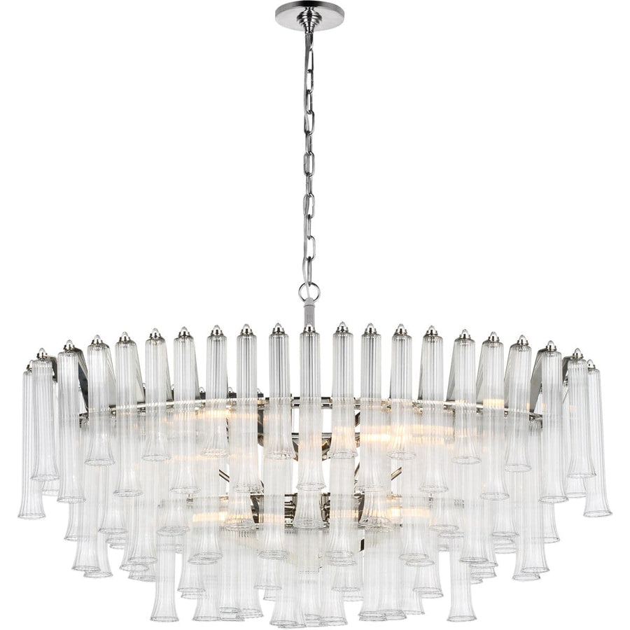 Laila X-Large Oval Chandelier-Visual Comfort-VISUAL-JN 5255PN-CG-ChandeliersPolished Nickel-1-France and Son