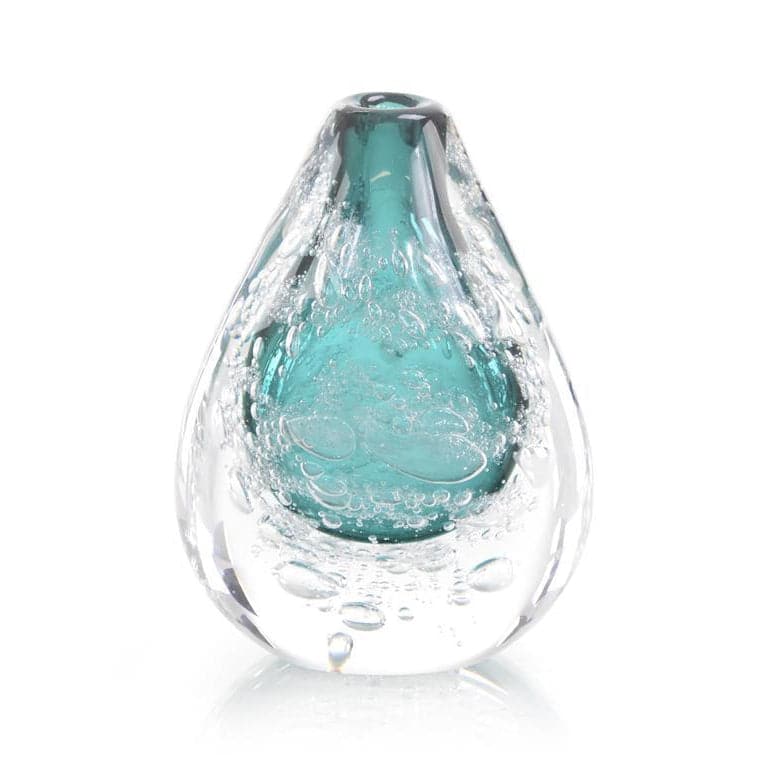 Azure Art Glass Vase with Bubbles-John Richard-JR-JRA-11832-DecorSmall-1-France and Son