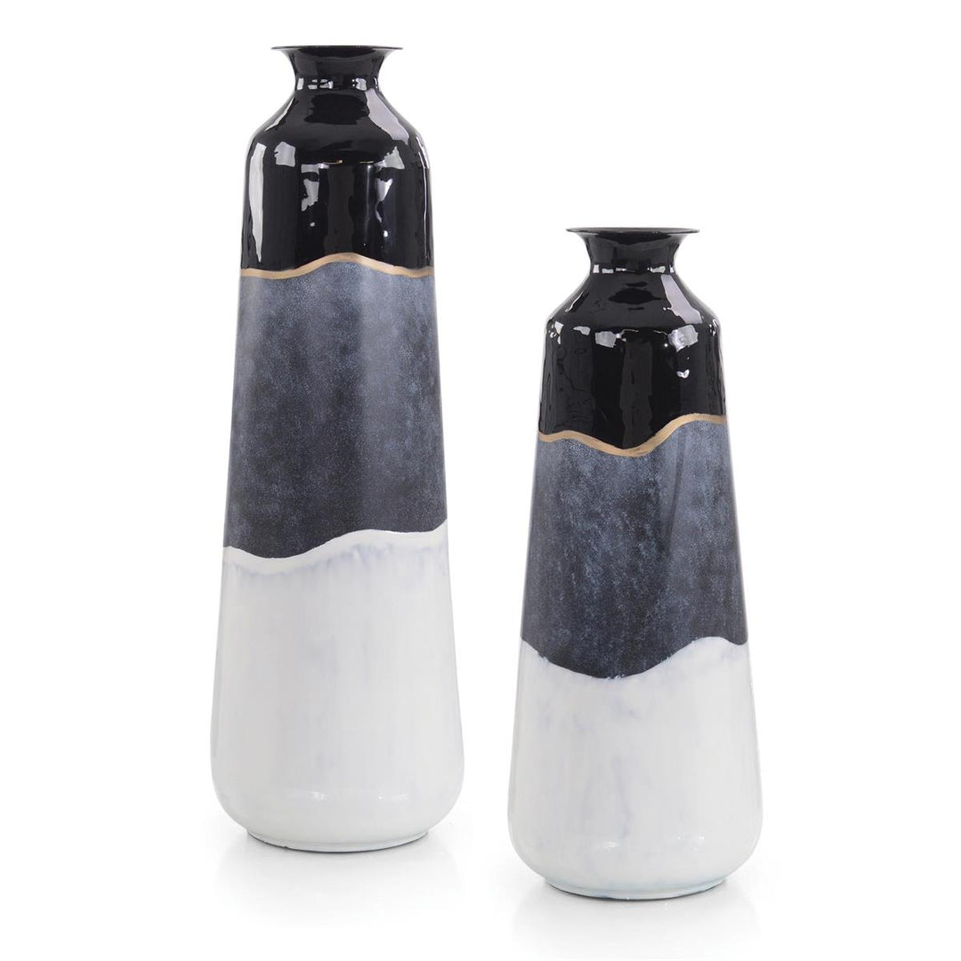 Abstract Black & White Iron Vase-John Richard-JR-JRA-12011-VasesI-3-France and Son