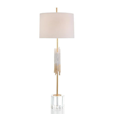 Selenite and Gold-Leaf Console Lamp-John Richard-JR-JRL-10057-Table Lamps-1-France and Son