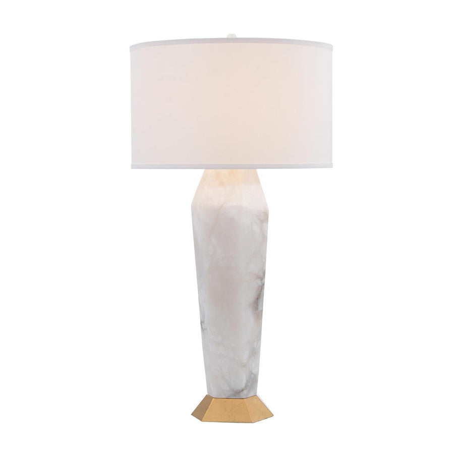 Marble and Gold-Leaf Hexagon Table Lamp-John Richard-JR-JRL-10458-Table Lamps-1-France and Son