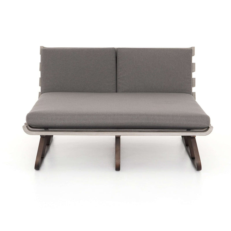 Dimitri Outdoor Double Chaise-Four Hands-FH-JSOL-053-Outdoor ChaisesStone Grey / Washed Brown-8-France and Son