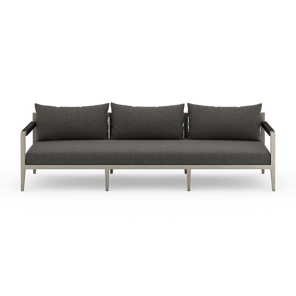 Sherwood Outdoor Sofa-93"-Four Hands-FH-JSOL-10201K-562-Outdoor SofasWeathered Grey-Fsc Teak / Dark Grey Rope-Charcoal-8-France and Son