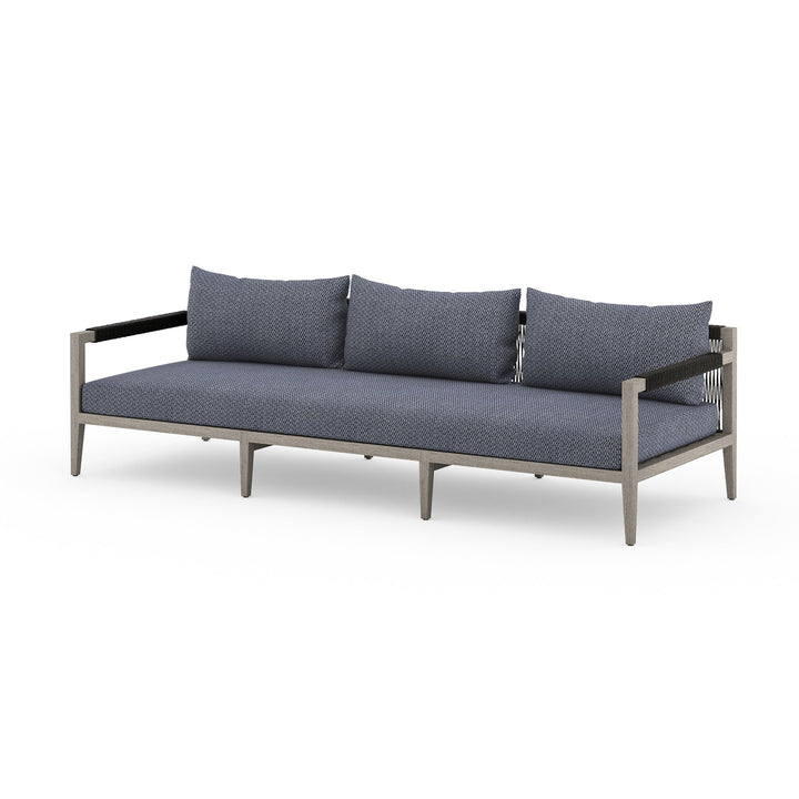 Sherwood Outdoor Sofa-93"-Four Hands-FH-JSOL-10201K-562-Outdoor SofasWeathered Grey-Fsc Teak / Dark Grey Rope-Charcoal-12-France and Son