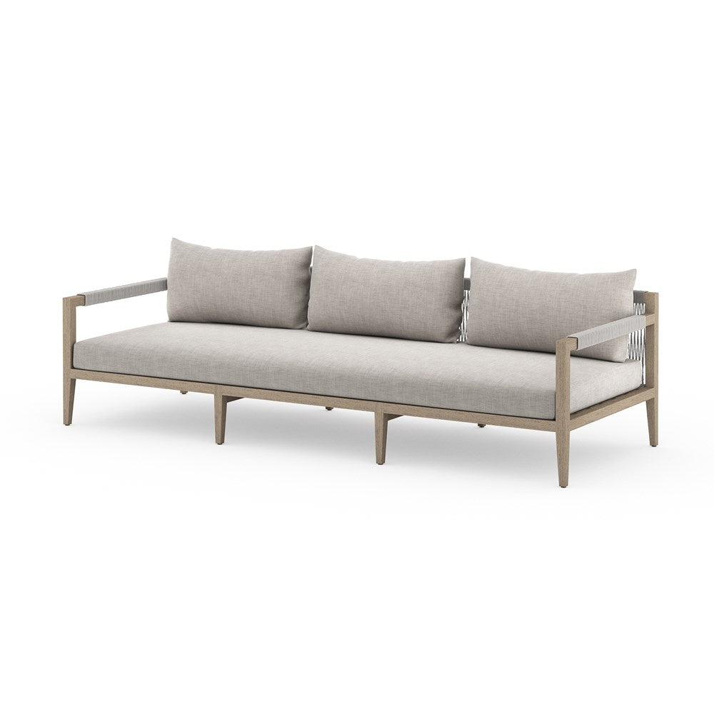 Sherwood Outdoor Sofa-93"-Four Hands-FH-JSOL-10202K-561-Outdoor SofasWashed Brown-Fsc Teak / Grey Rope-Stone Grey-17-France and Son