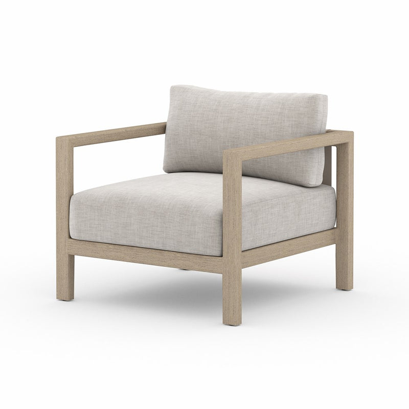 Sonoma Outdoor Chair-Four Hands-FH-JSOL-10302K-561-Outdoor Lounge ChairsWashed Brown-Fsc Teak / Light Grey Strap-Stone Grey-1-France and Son