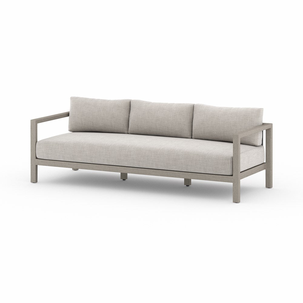 Sonoma Outdoor Sofa-88"-Four Hands-FH-JSOL-10501K-561-Outdoor SofasWeathered Grey-Fsc Teak / Dark Grey Strap-Stone Grey-10-France and Son