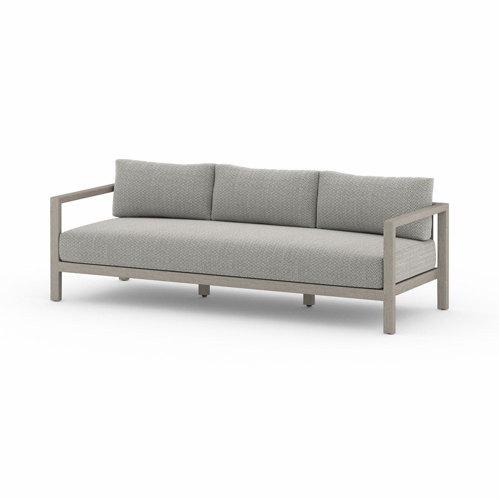 Sonoma Outdoor Sofa-88"-Four Hands-FH-JSOL-10501K-970-Outdoor SofasWeathered Grey-Fsc Teak / Dark Grey Strap-Faye Ash-15-France and Son