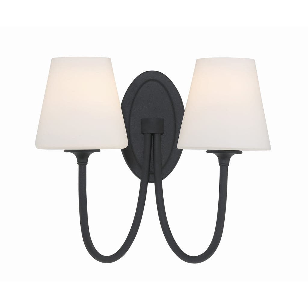 Juno 2 Light Wall Mount-Crystorama Lighting Company-CRYSTO-JUN-10322-BF-Flush MountsBlack Forged-1-France and Son