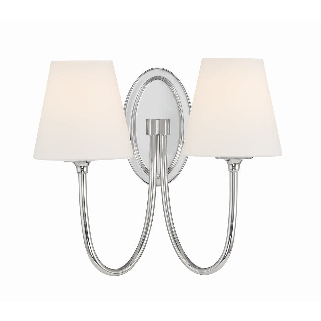 Juno 2 Light Wall Mount-Crystorama Lighting Company-CRYSTO-JUN-10322-PN-Flush MountsPolished Nickel-5-France and Son