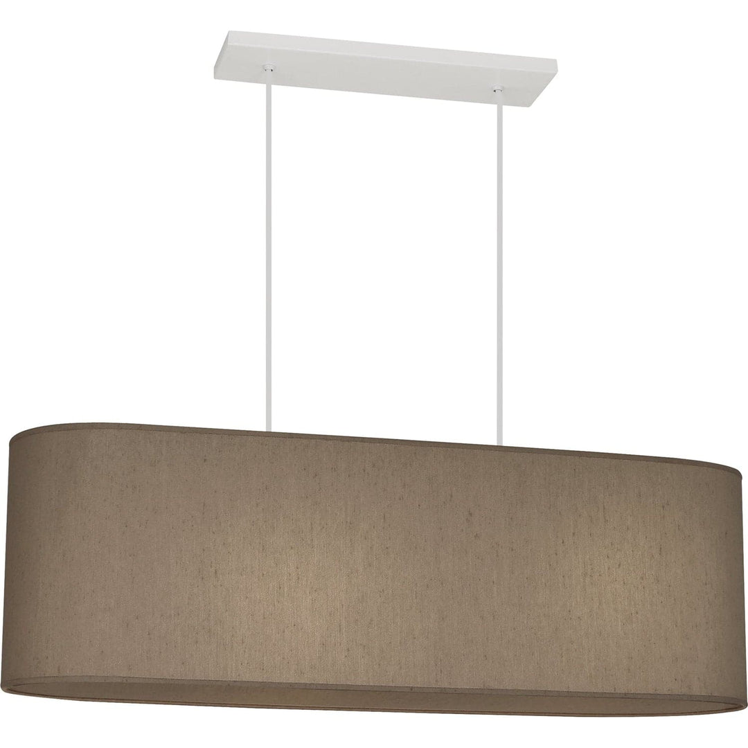 Elena Linear Pendant-Robert Abbey Fine Lighting-ABBEY-K170-PendantsMushroom Dupioni Fabric Shade-1-France and Son