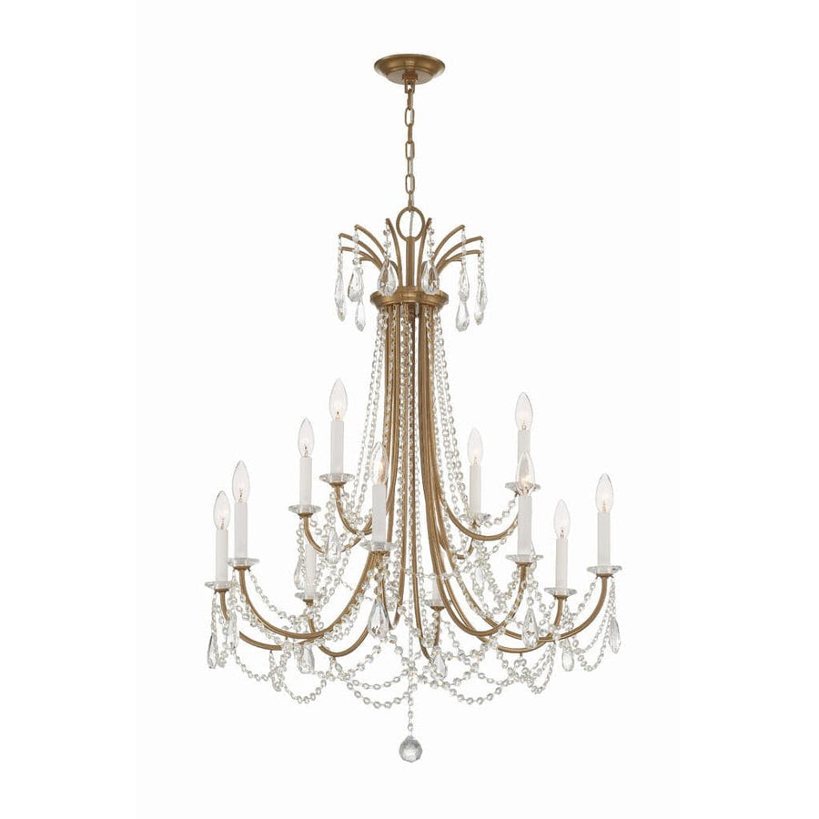 Karrington 12 Light Chandelier-Crystorama Lighting Company-CRYSTO-KAR-90912-AG-CL-MWP-ChandeliersAged Brass-1-France and Son