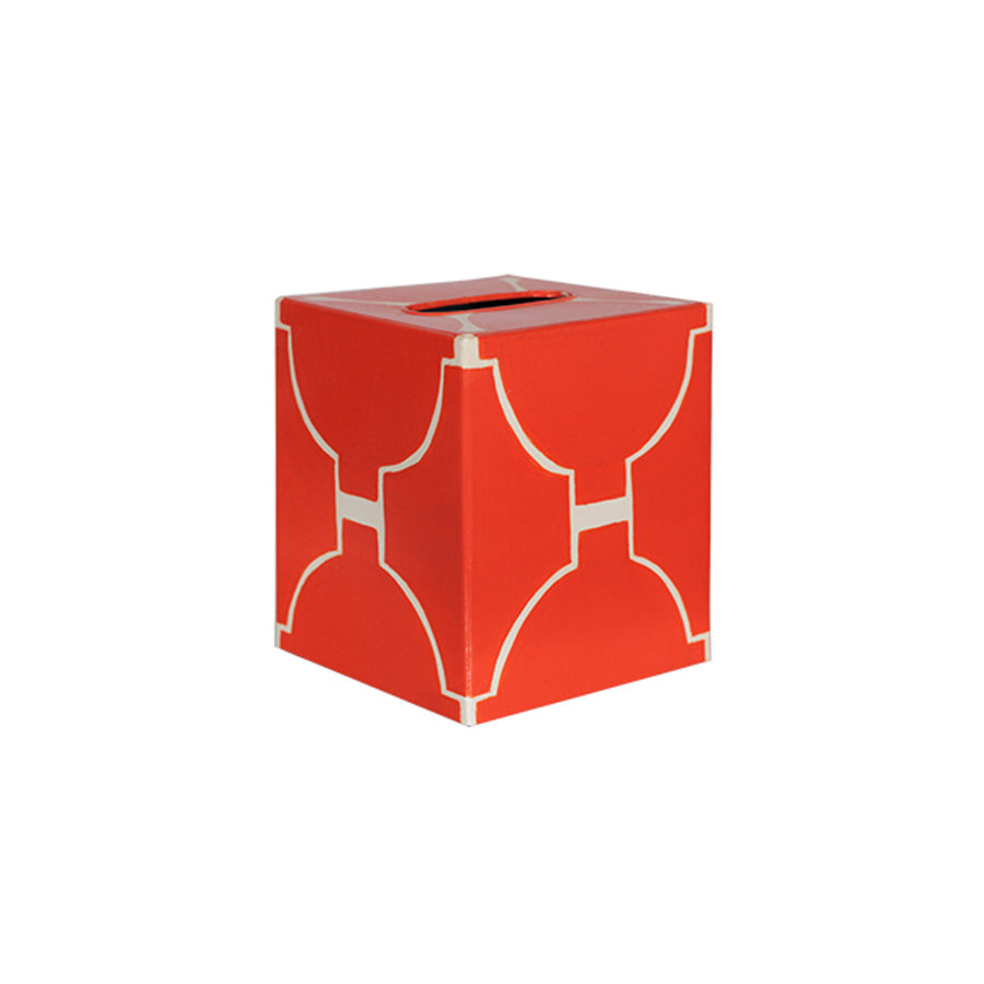 Kleenex Box Patterns-Worlds Away-WORLD-KBACADIAO-Baskets & BoxesKleenex Orange/Cream Ptrn-1-France and Son