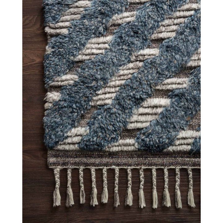 Khalid KF-06 Blue / Pewter Area Rug-Loloi-LOLOI-KHALKF-06BBPW160S-Rugs1'-6" x 1'-6" Square-3-France and Son