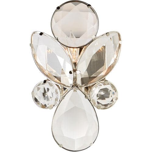 Lana Small Jeweled Sconce in Nickel with Clear Crystal-Visual Comfort-VISUAL-KS 2015PN-CG-Wall Lighting-1-France and Son