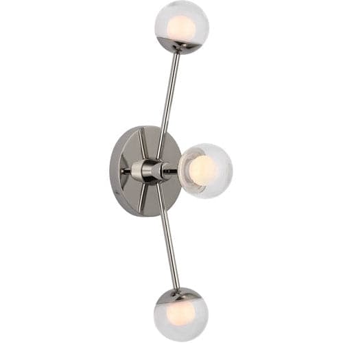 Ara 19" Triple Linear Sconce-Visual Comfort-VISUAL-KS 2230PN-CG-Wall LightingPolished Nickel-1-France and Son