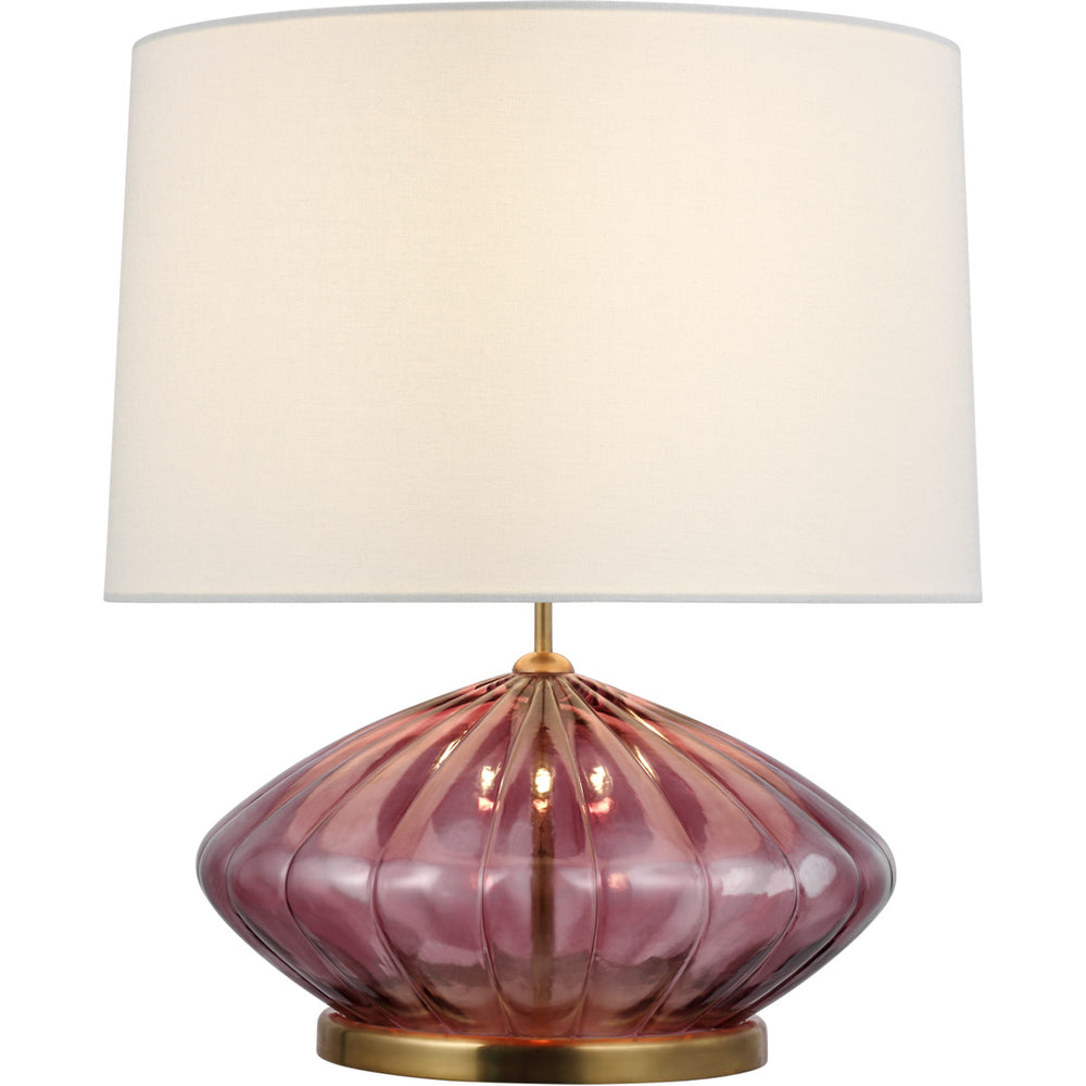 Evelyn Medium Fluted Table Lamp-Visual Comfort-VISUAL-KS 3131ORC-L-Table LampsOrchid with Linen Shade-2-France and Son