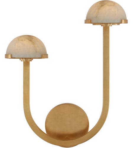 Pedro 15" Asymetrical Sconce-Visual Comfort-VISUAL-KW 2624AB-ALB-Wall LightingAntique-Burnished Brass Left-2-France and Son