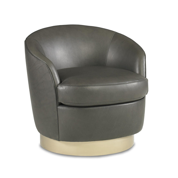 Claudia Swivel Chair-Precedent-Precedent-L3333-C3-Lounge ChairsLeather-4-France and Son