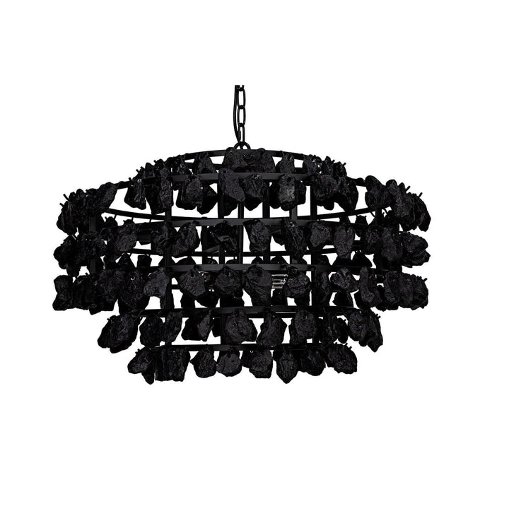 Vulcan Chandelier - Black Steel With Black Glass-Noir-NOIR-LAMP778MTB-Chandeliers-1-France and Son