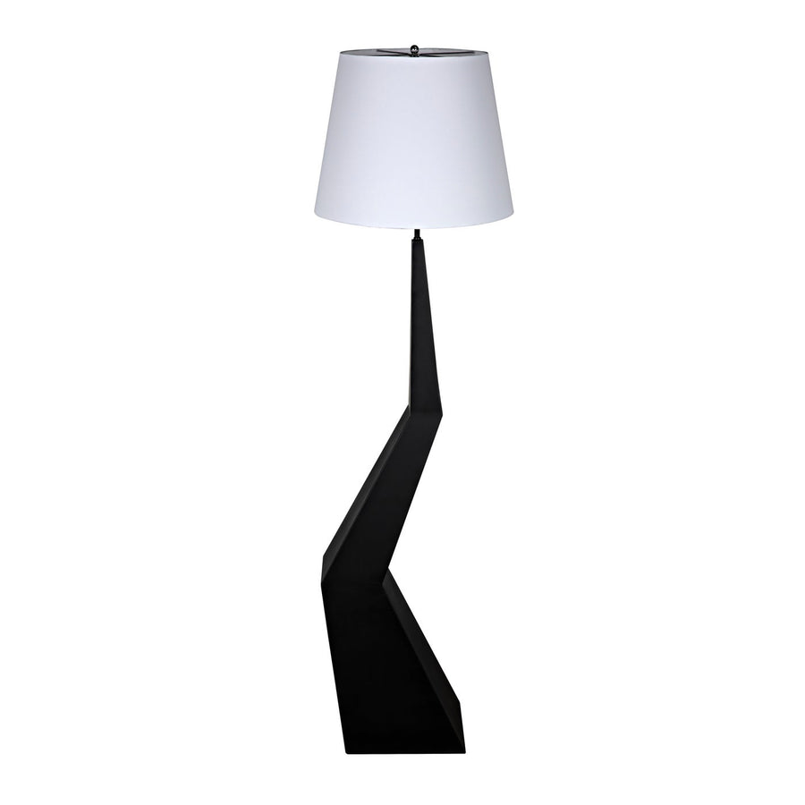 Rhombus Floor Lamp With Shade - Black Metal-Noir-NOIR-LAMP779MTBSH-Floor Lamps-1-France and Son