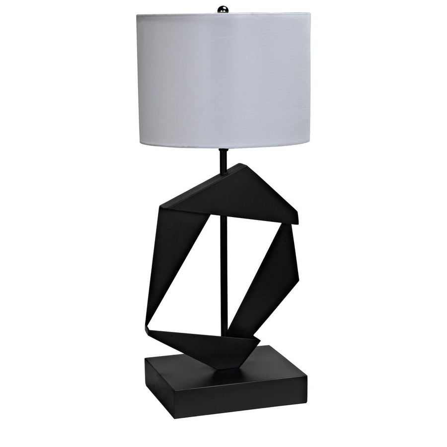 Timothy Table Lamp with Shade-Noir-NOIR-LAMP784MTBSH-Table Lamps-1-France and Son