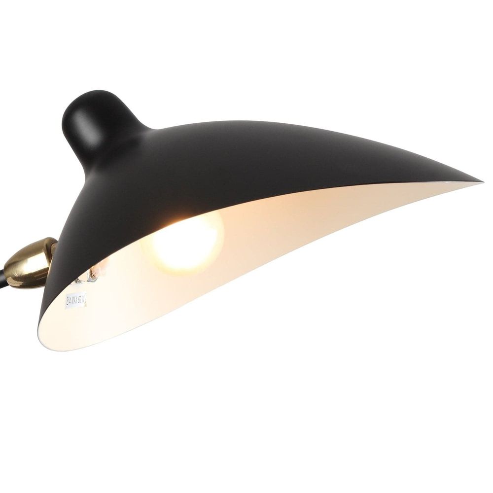 Mouille Double Swivel Sconce-France & Son-LAW016BLK-Wall Lighting-4-France and Son