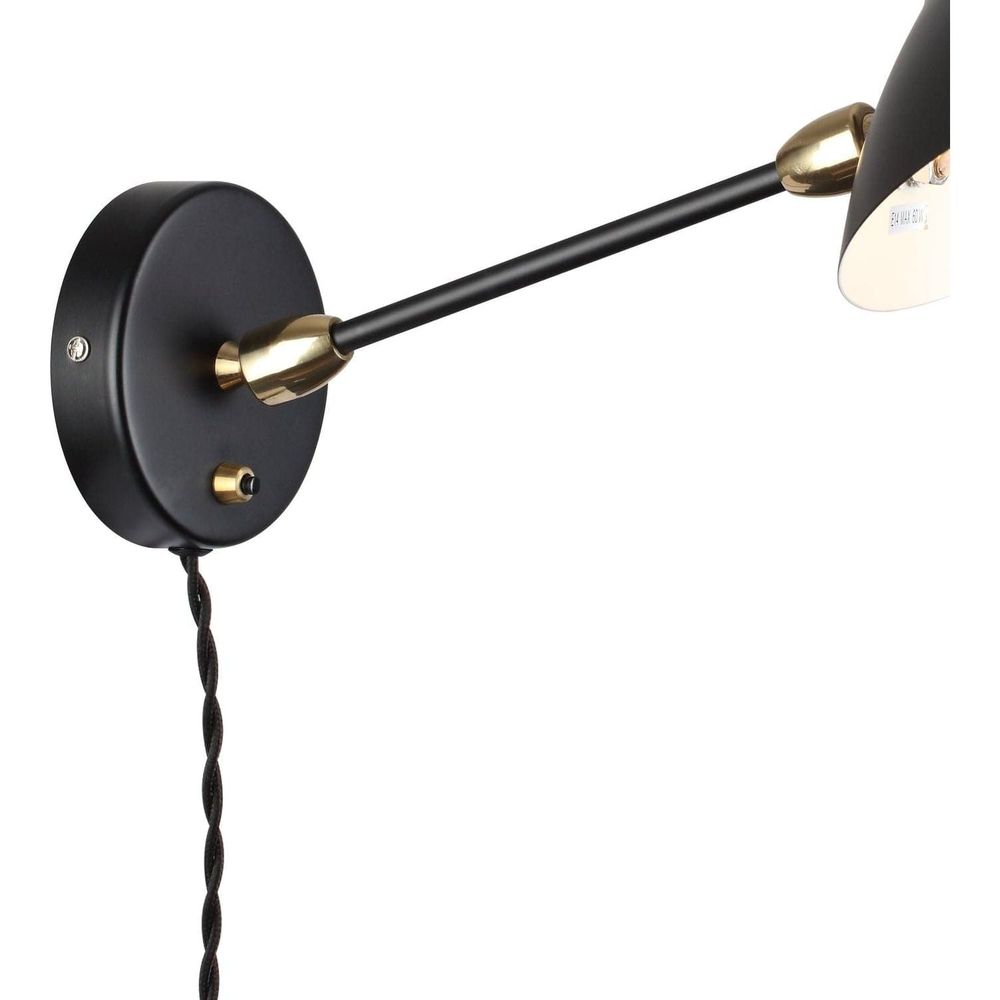 Mouille Double Swivel Sconce-France & Son-LAW016BLK-Wall Lighting-3-France and Son