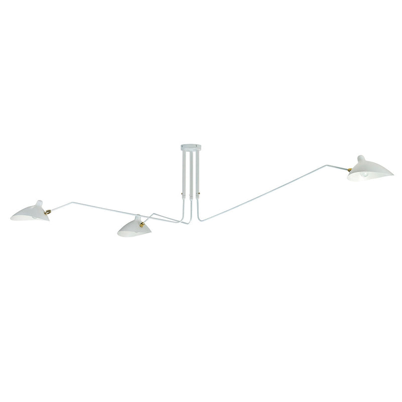 Mid Century Three-Arm MCL-R3 Ceiling Lamp-France & Son-LBC016BLK-ChandeliersBlack-8-France and Son