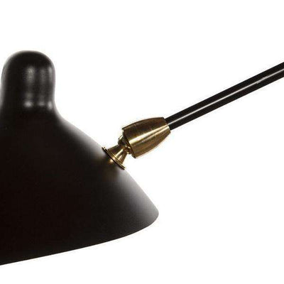 Mid Century MCL-R6 Six Arm Ceiling Lamp - Black-France & Son-LBC017BLK-Chandeliers-3-France and Son