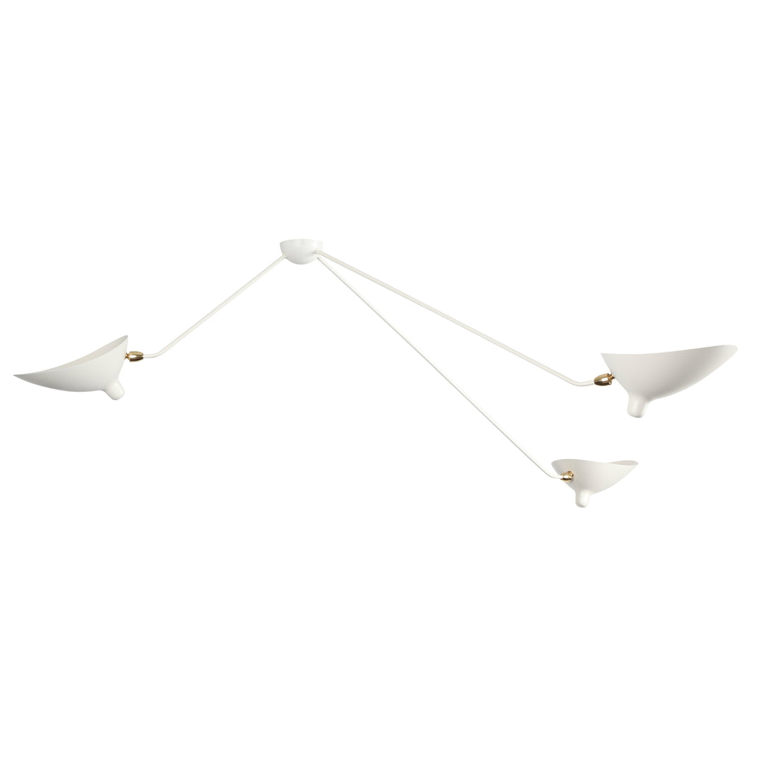 3 Arm MCL-SP3 Spider Ceiling Lamp-France & Son-LBC041WHT12-ChandeliersWhite-2-France and Son