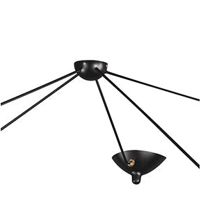 MCL-SP5 Five Arm Spider Ceiling Lamp-France & Son-LBC042BLK-Chandeliers-2-France and Son