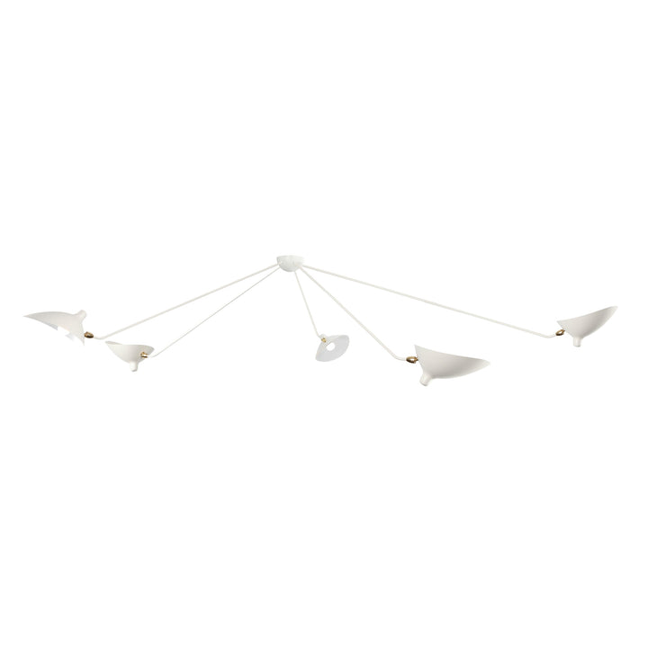 MCL-SP5 Five Arm Spider Ceiling Lamp-France & Son-LBC042BLK-2-ChandeliersWhite-5-France and Son