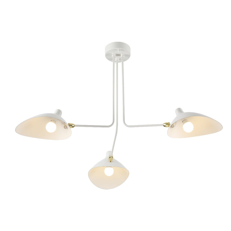 Three-Arm MCL-R3 Ceiling Lamp - Classic-France & Son-LBC092BLK3-ChandeliersBlack-6-France and Son